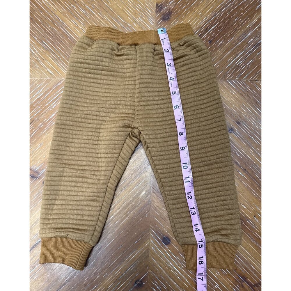 Baby Ribbed Hoodie & Jogger Set Size 9-12M Brown Polyester & Spandex Blend Soft - Picture 5 of 8